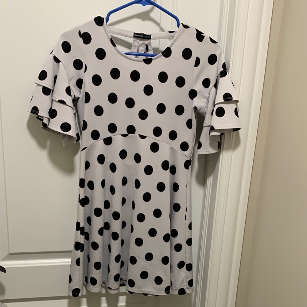 Cute My Michelle Polka Dot Ruffle Sleeve Dress. Pre-owned. Size 12(10/12).